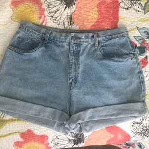 High waisted jean shorts
